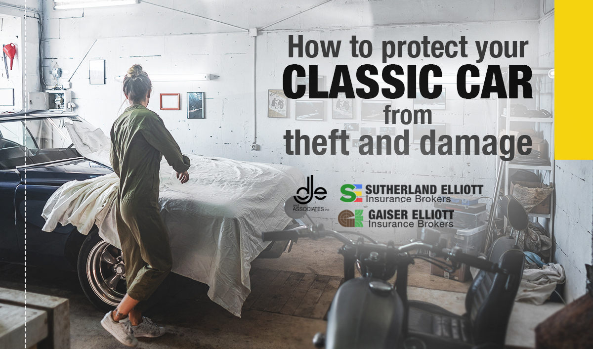 Lady protecting her classic car from theft and damage