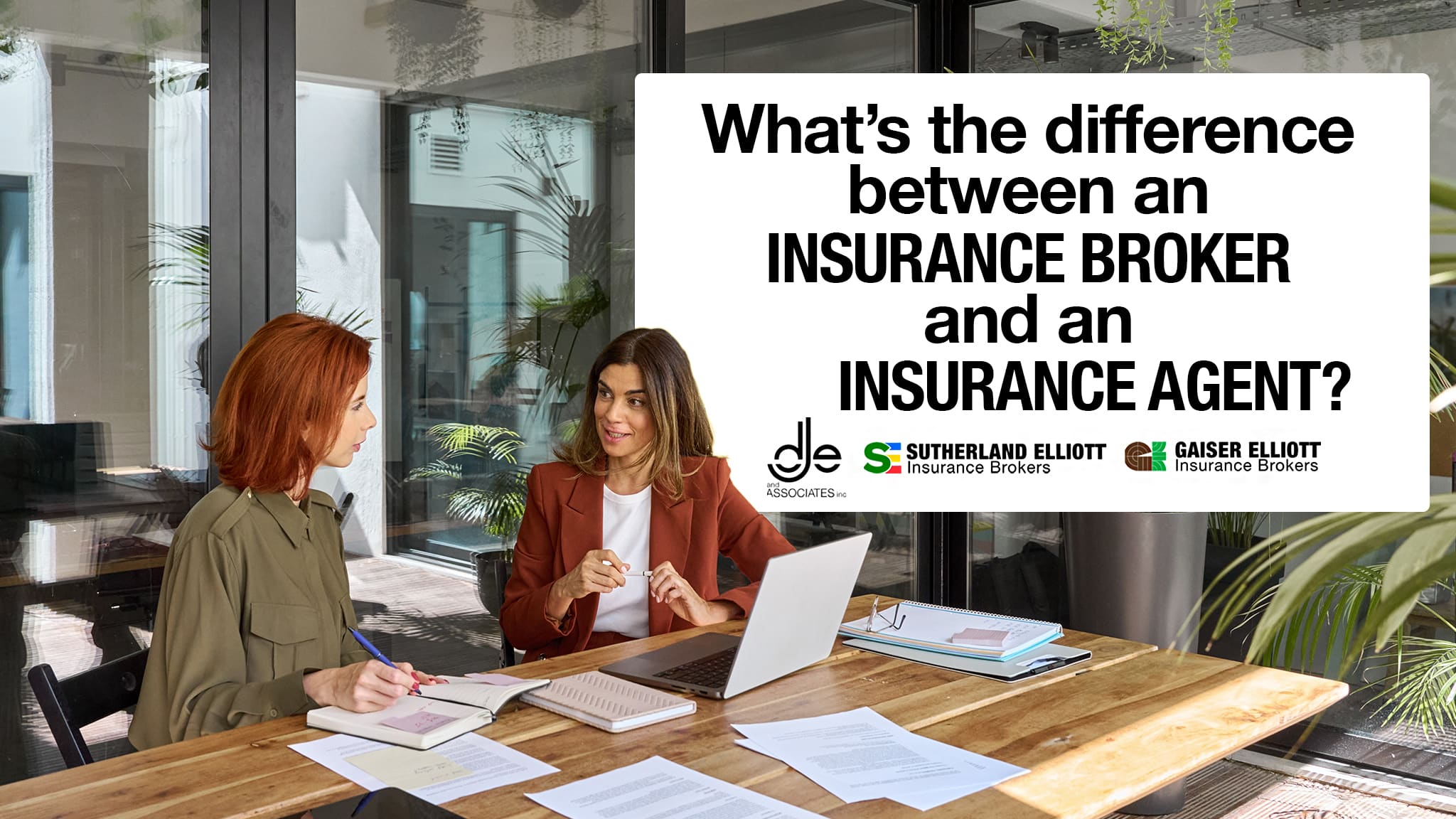 Discussing policy with an insurance broker