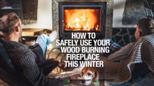 Enjoying a wood burning fireplace